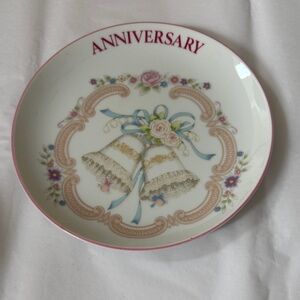 Anniversary Decorative Plate with Pink and Gold Accents 1982 Ron Gordon Designs